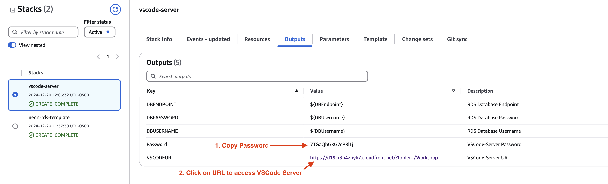 CloudFormation Outputs