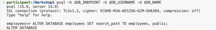 Screenshot of Schema Setup